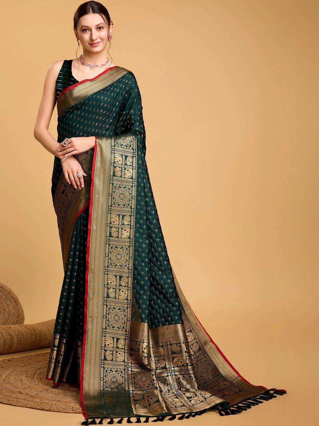 Lalan Shree Creation Woven Design Zari Silk Blend Saree-picture-26