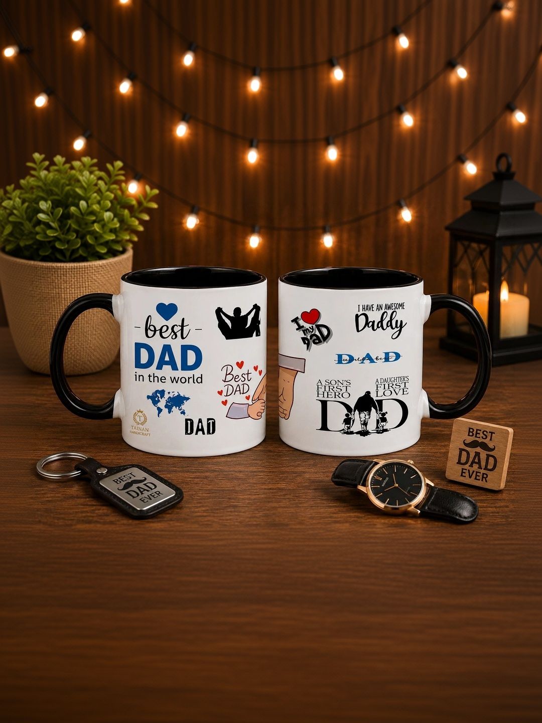 TAJNAN Black Text or Slogans Printed Ceramic Glossy Mugs Set of Cups and Mugs-picture-20
