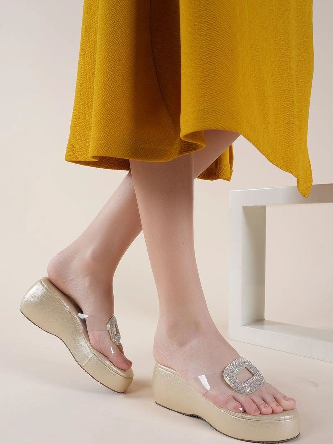 MOZAFIA Textured Wedge Sandals-picture-19