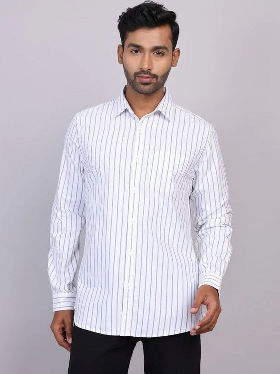 WEARHOUSE Men Classic Striped Casual Shirt-picture-18
