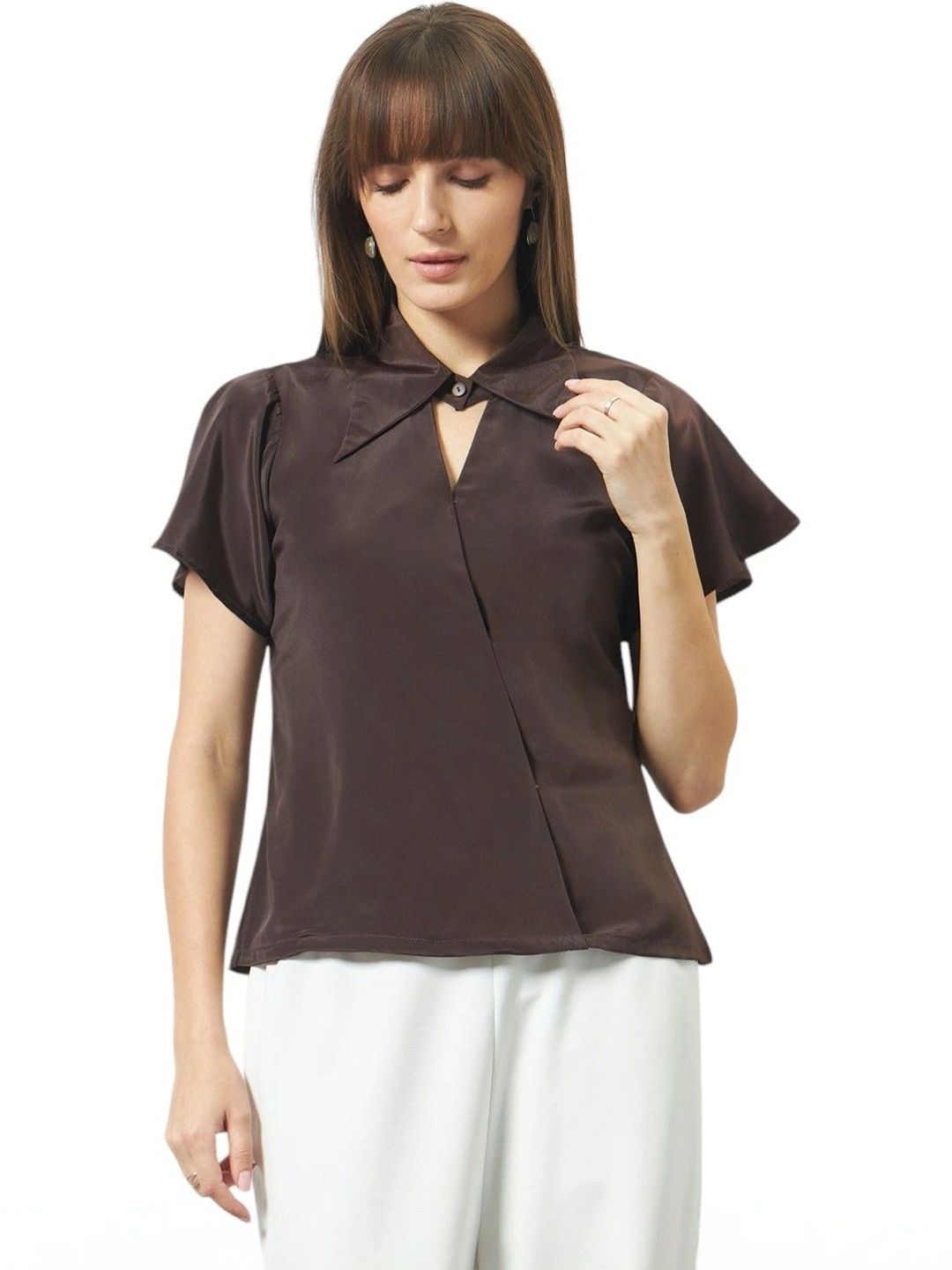 CORSICA Flared Sleeve Wrap Top-picture-47