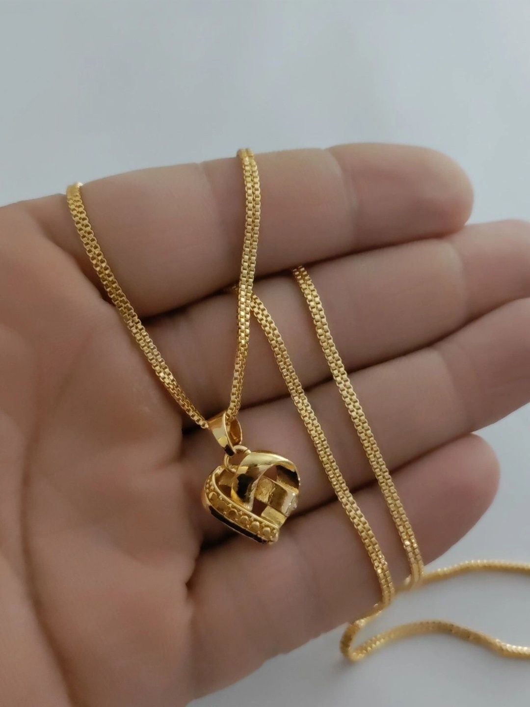 EvoraJewel Gold-Plated Heart Shaped Pendants with Chains-picture-48