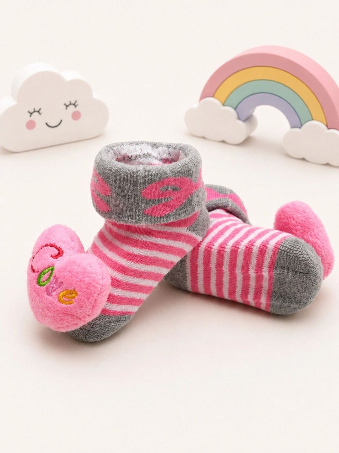 BAESD Unisex Kids Cotton Blend Striped Ankle Length Socks-picture-31
