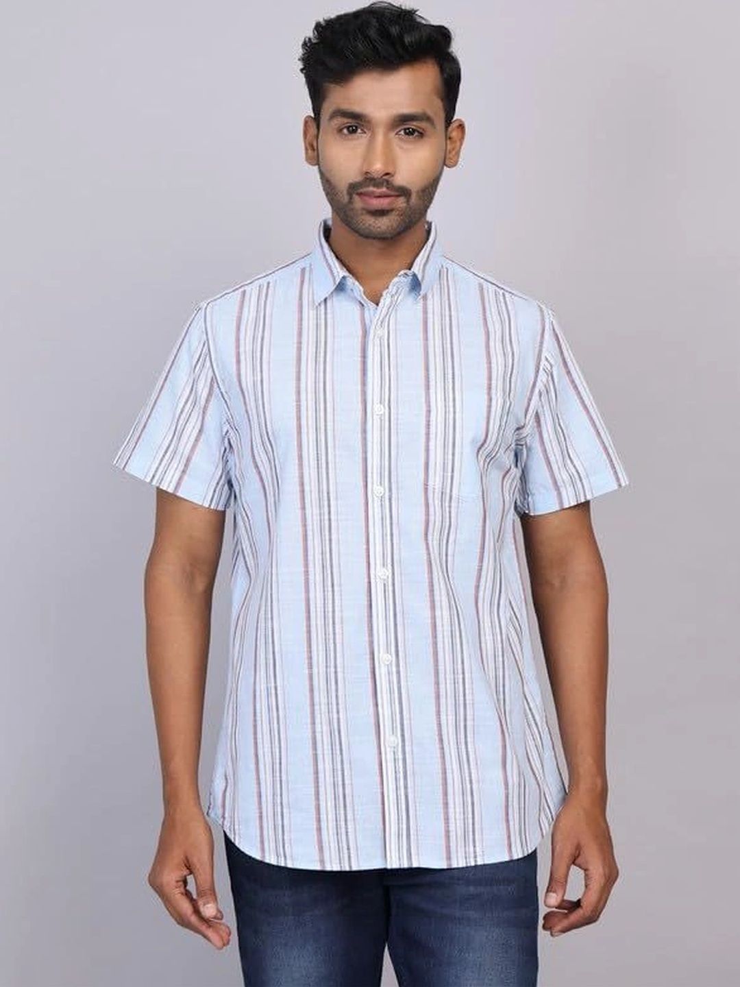 WEARHOUSE Men Classic Striped Casual Shirt-picture-30