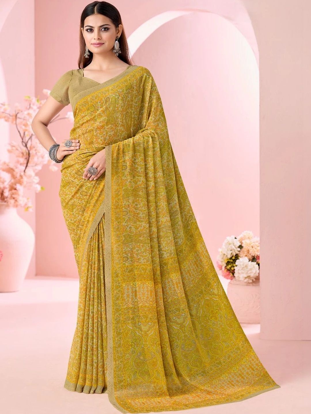all about you Floral Pure Georgette Saree-image-27