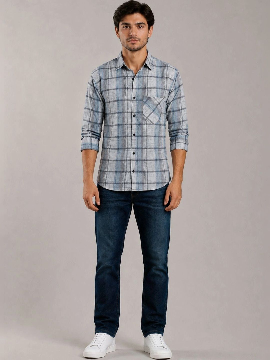 Moda Rapido Men Comfort Tartan Checks Checked Casual Shirt-picture-28