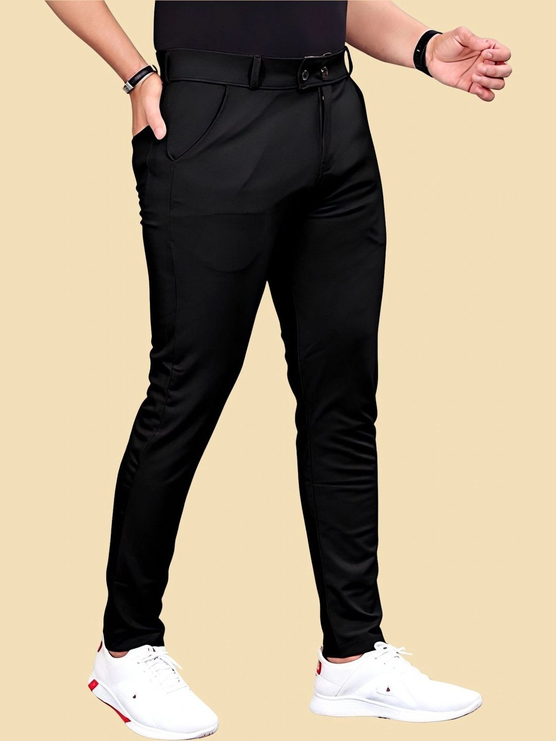 FABAURA Men Slim Fit Easy Wash Trousers-picture-18