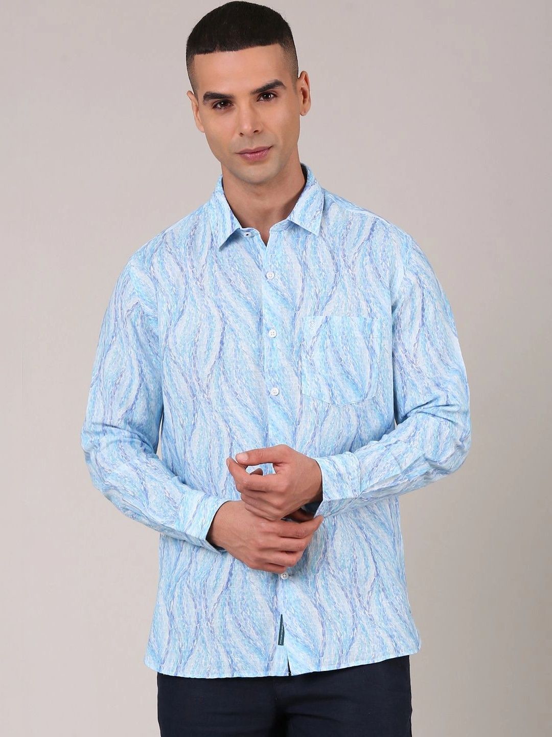 Linen Club Men Contemporary Printed Casual Shirt-picture-22