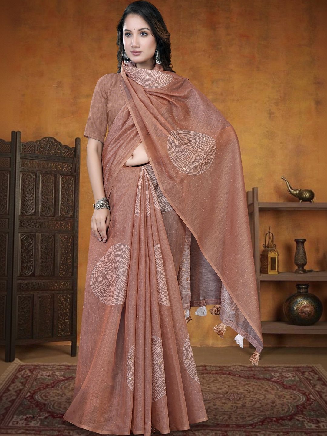 Vedresa Bandhani Embroidered Silk Cotton Bandhani Saree-image-46