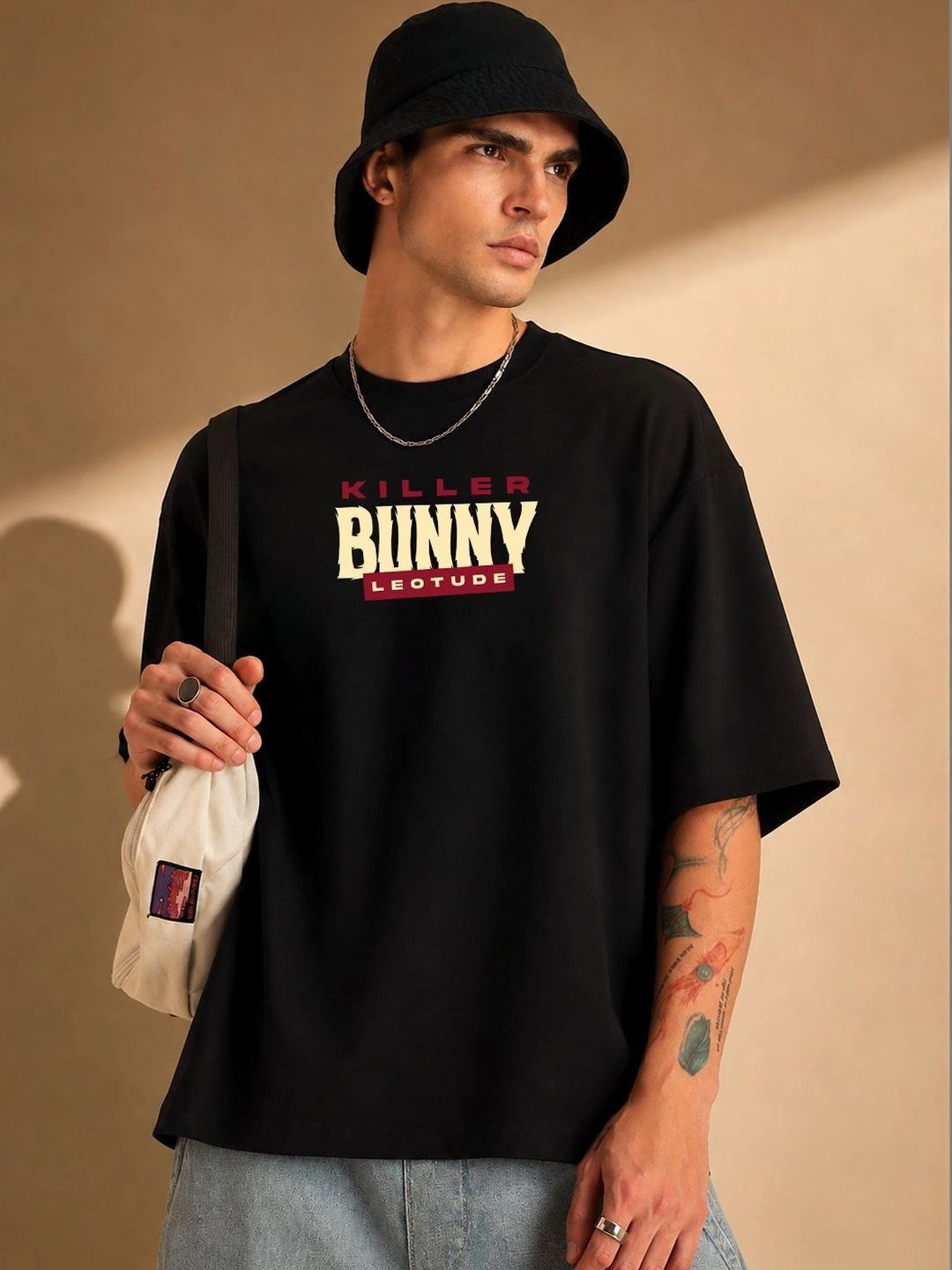 Leotude Men Printed Drop-Shoulder Sleeves T-shirt-picture-28