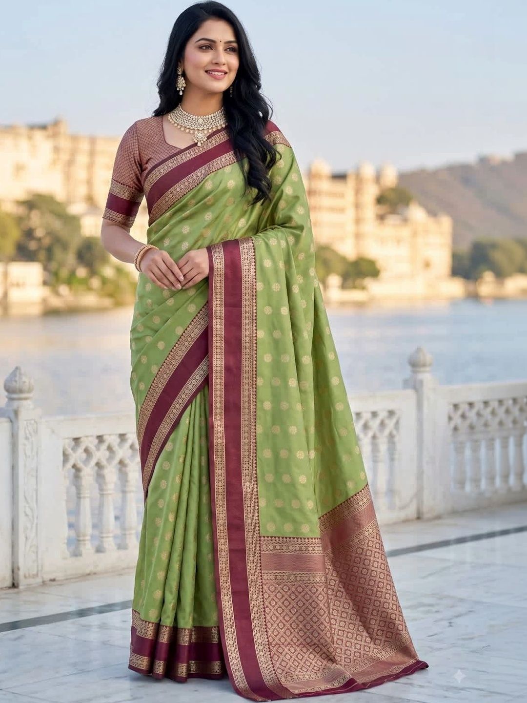 Moda Rapido Woven Design Zari Silk Blend Banarasi Saree-picture-50