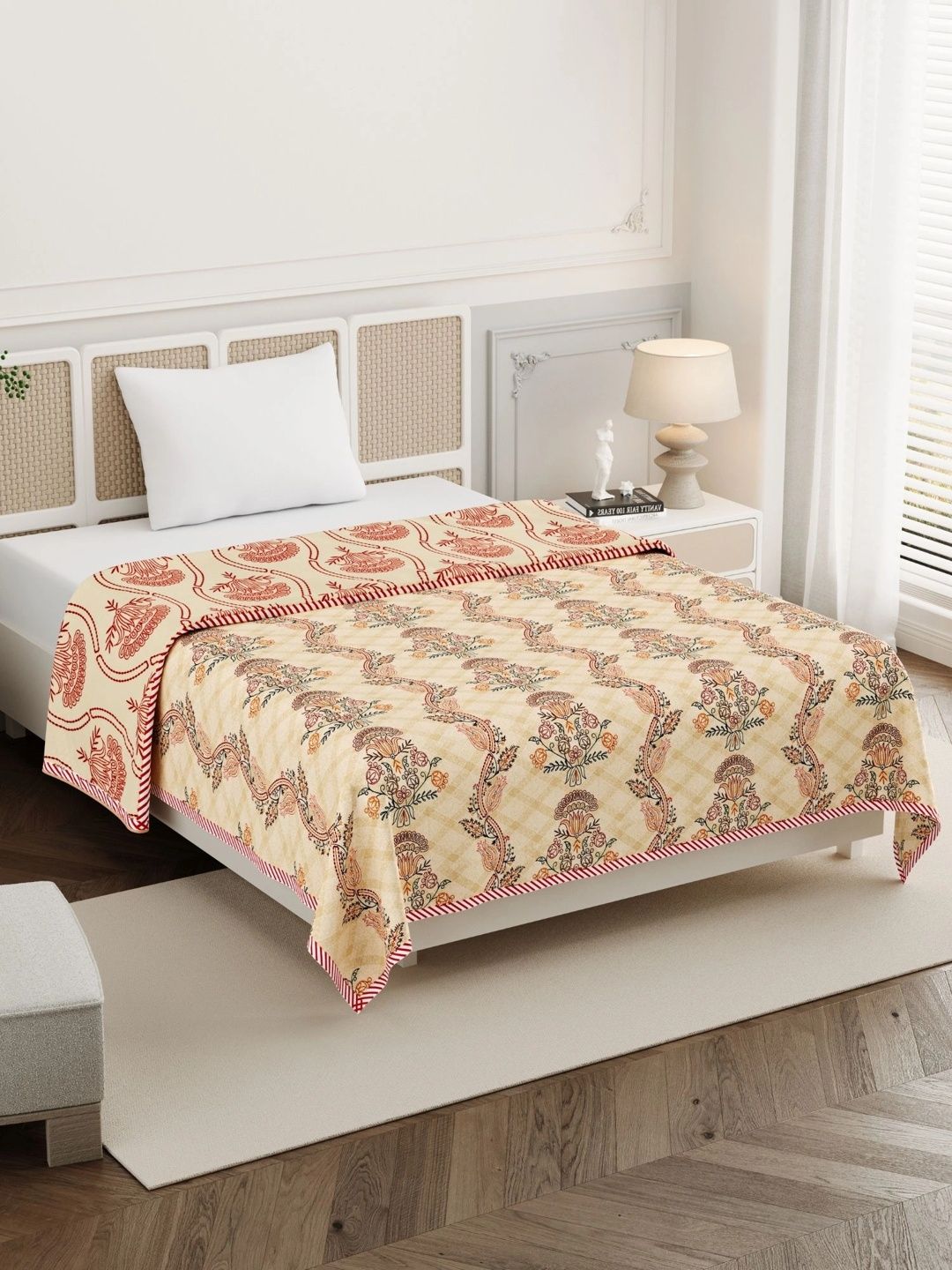 Homeful Style Brown Floral AC Room 120 GSM Dohar-picture-39