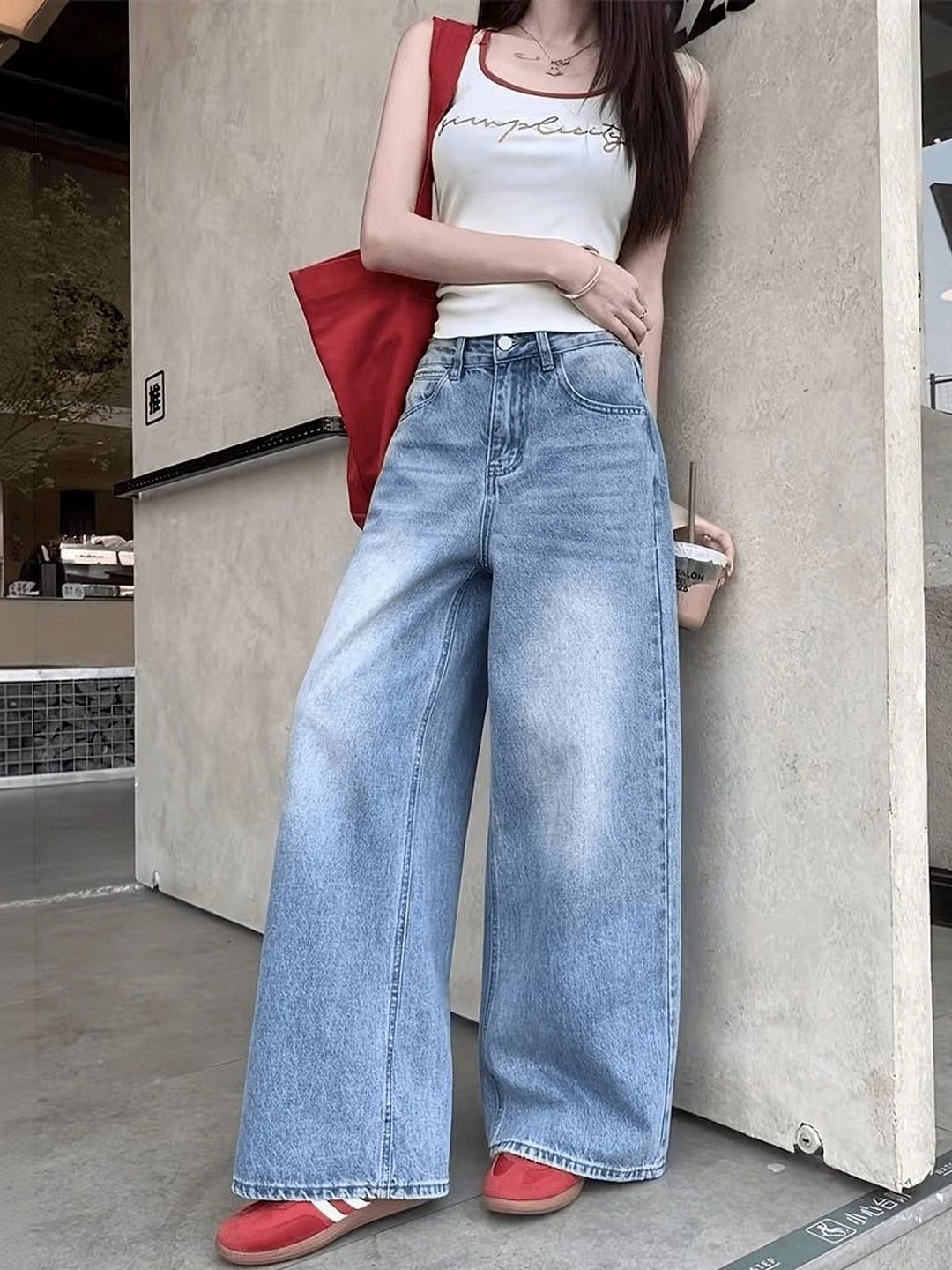 Stylelle Women Comfort Flared High-Rise Low Distress Light Fade Stretchable Jeans-image-49
