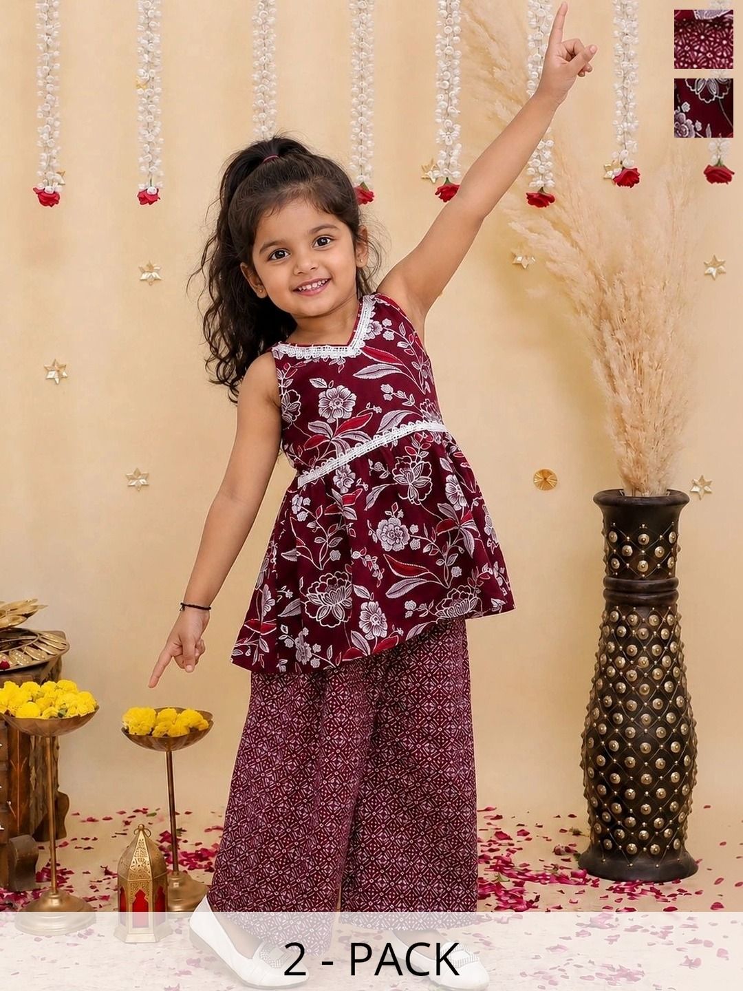 BownBee Girls Printed Top with Palazzos-picture-43
