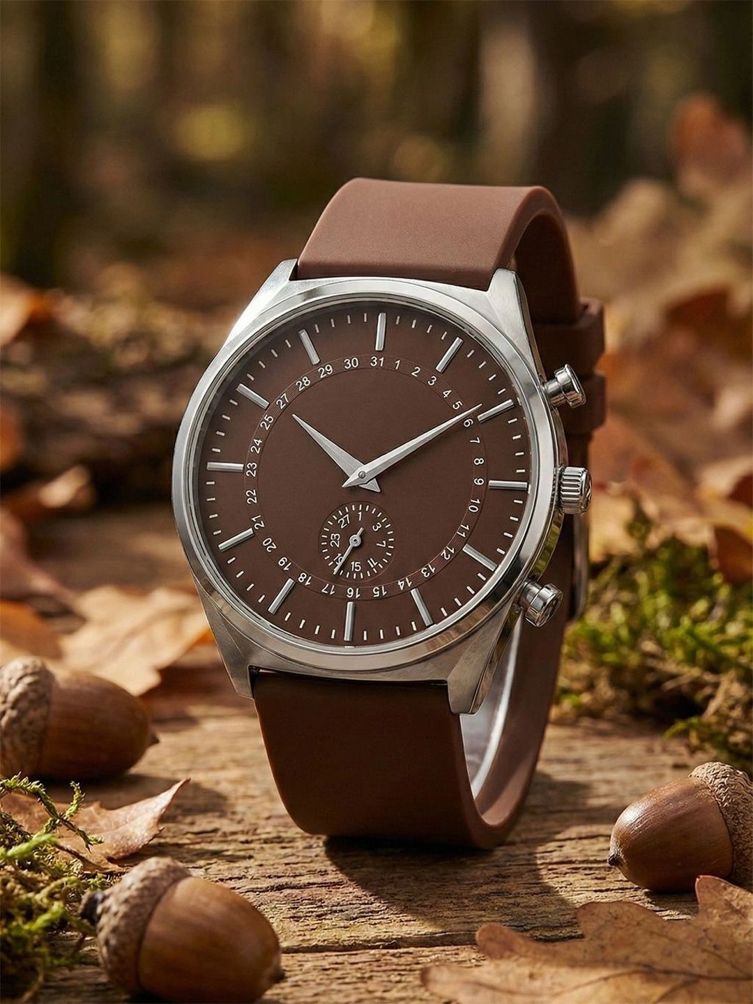 TREX Men Brass Dial & Stainless Steel Straps Analogue Multi Function Watch MT-914-picture-31