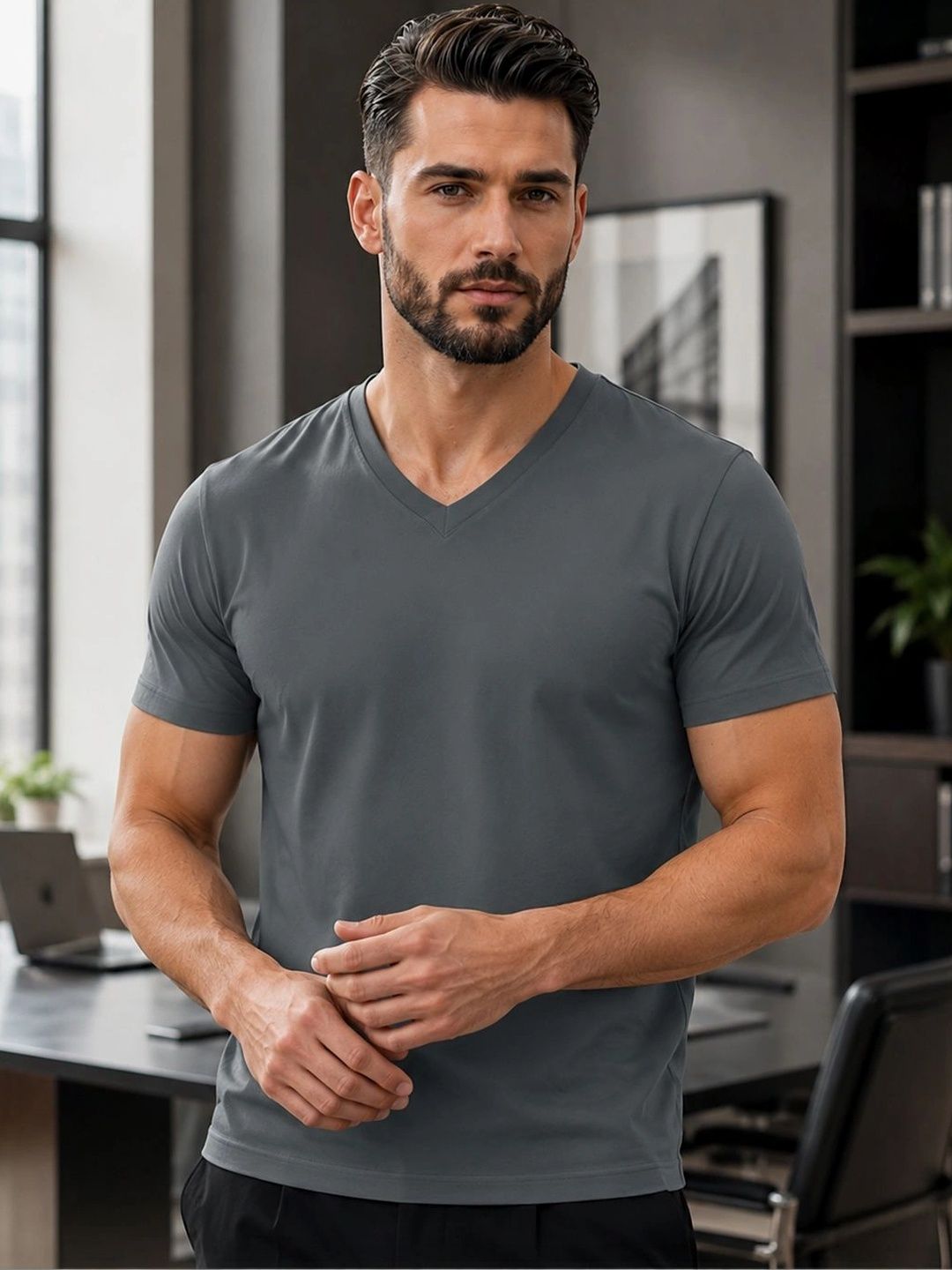 FBAR Men V-Neck T-shirt-picture-48