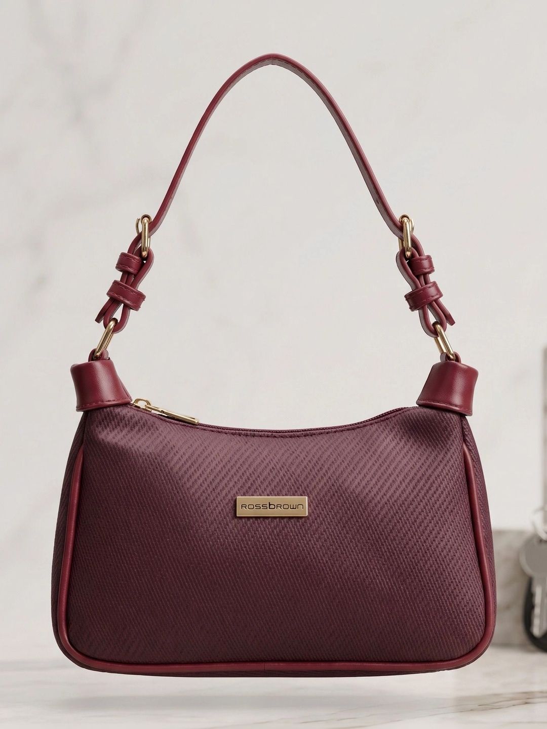 ROSS BROWN Textured PU Shoulder Bag with Quilted-picture-27