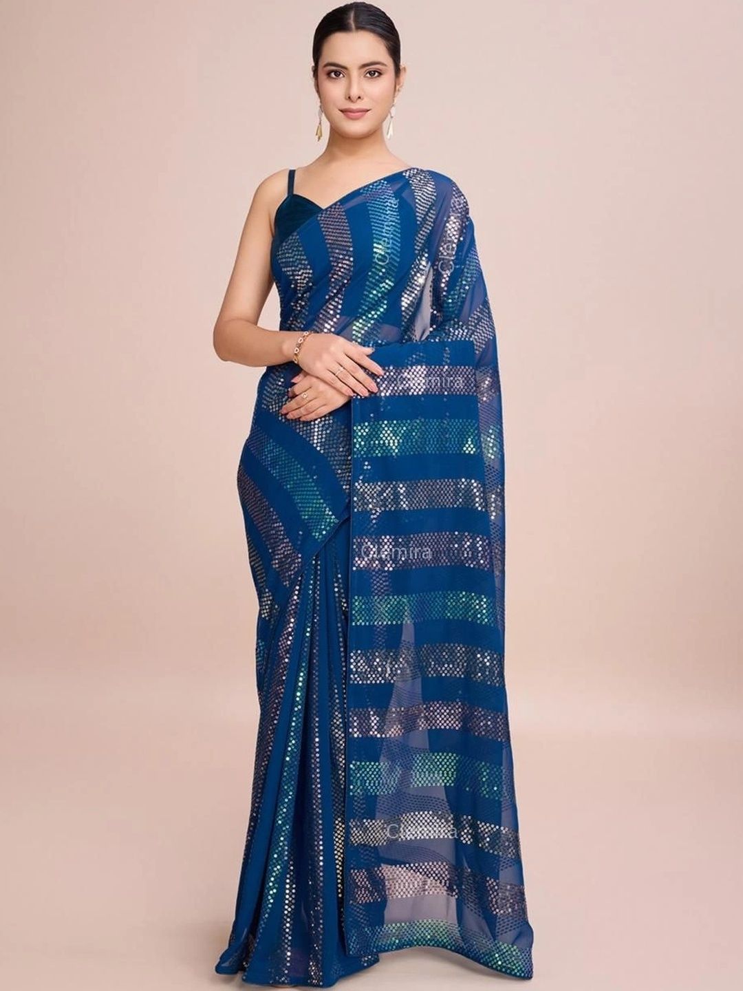 all about you Embellished Sequinned Poly Georgette Designer Saree-picture-30