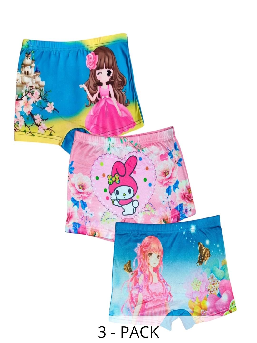 FALAM ENTERPRISE Girls Pack of 3 Printed Boy Shorts-picture-17
