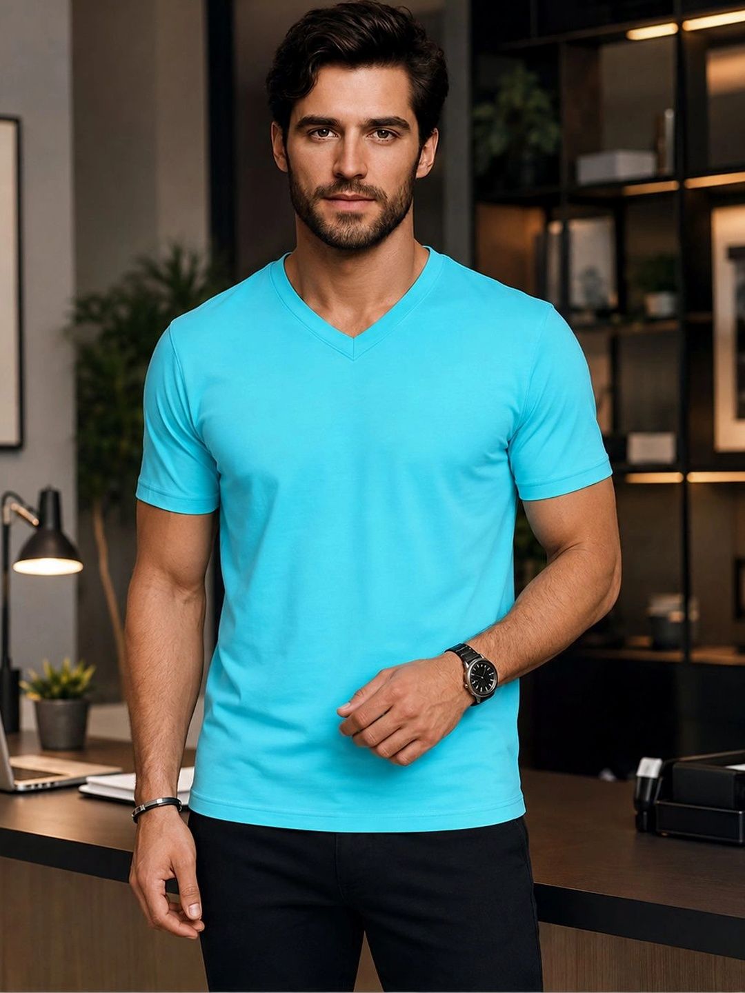 FBAR Men V-Neck T-shirt-picture-0