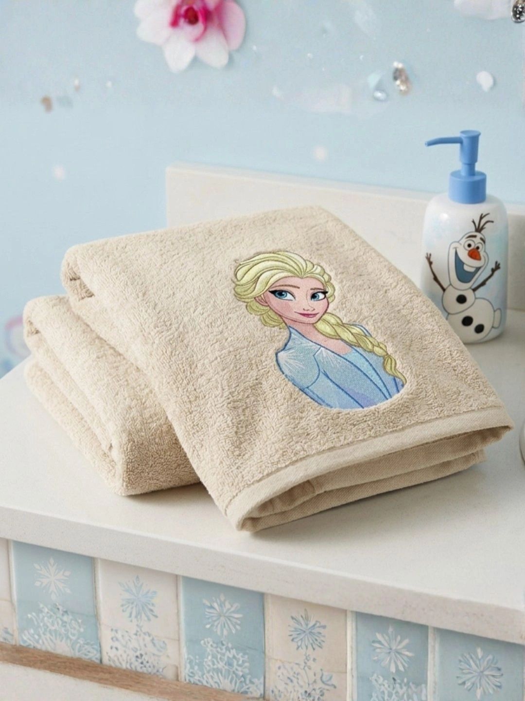 Datch Kids Beige Embroidered Cotton 200-GSM Hand Towels-picture-35