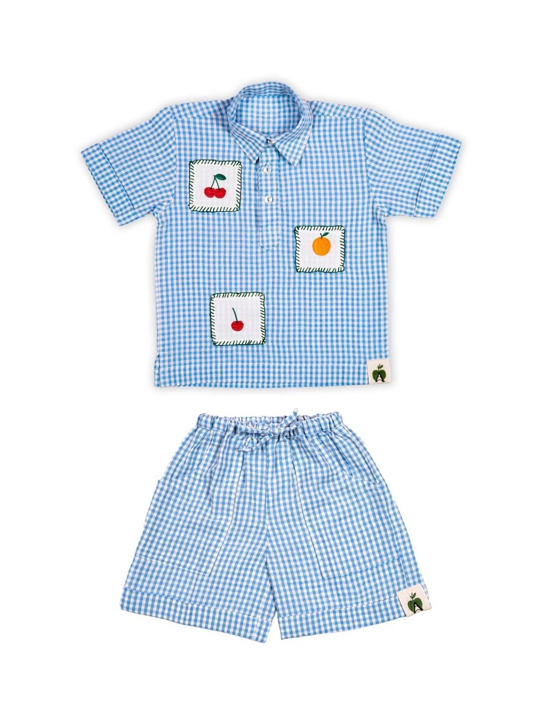 APPLE ANT Boys Checked Shirt with Shorts-picture-29