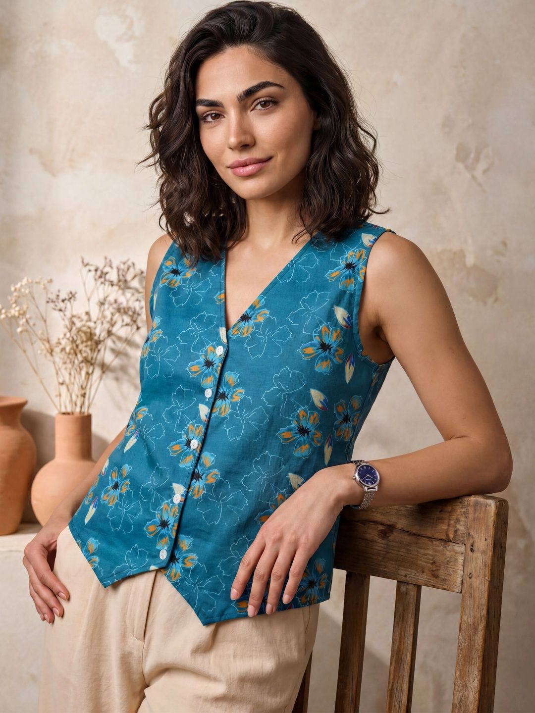 KALAMIR Floral Print Top-picture-37