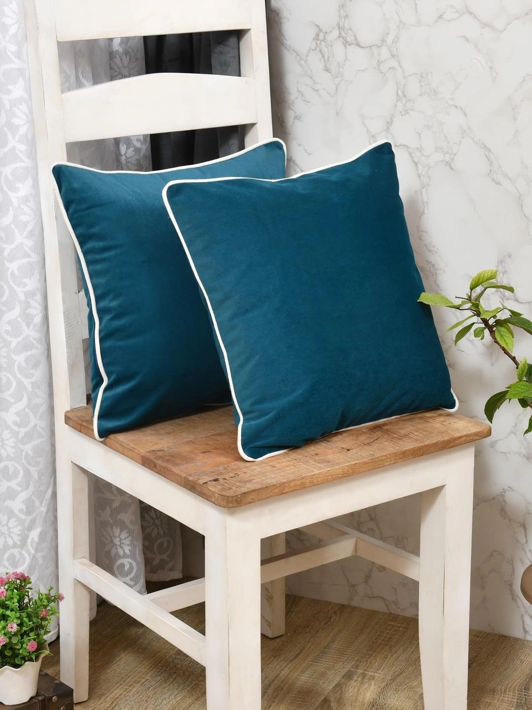 Aura Teal Set of 2 Velvet Square Cushion Covers-picture-21