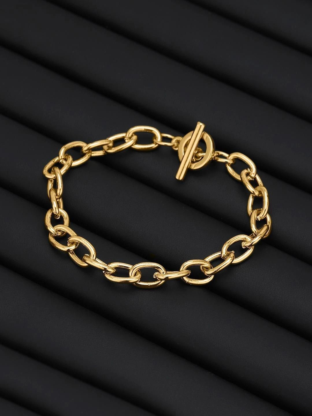 Carlton London Men Gold-Plated Link Bracelet-picture-44