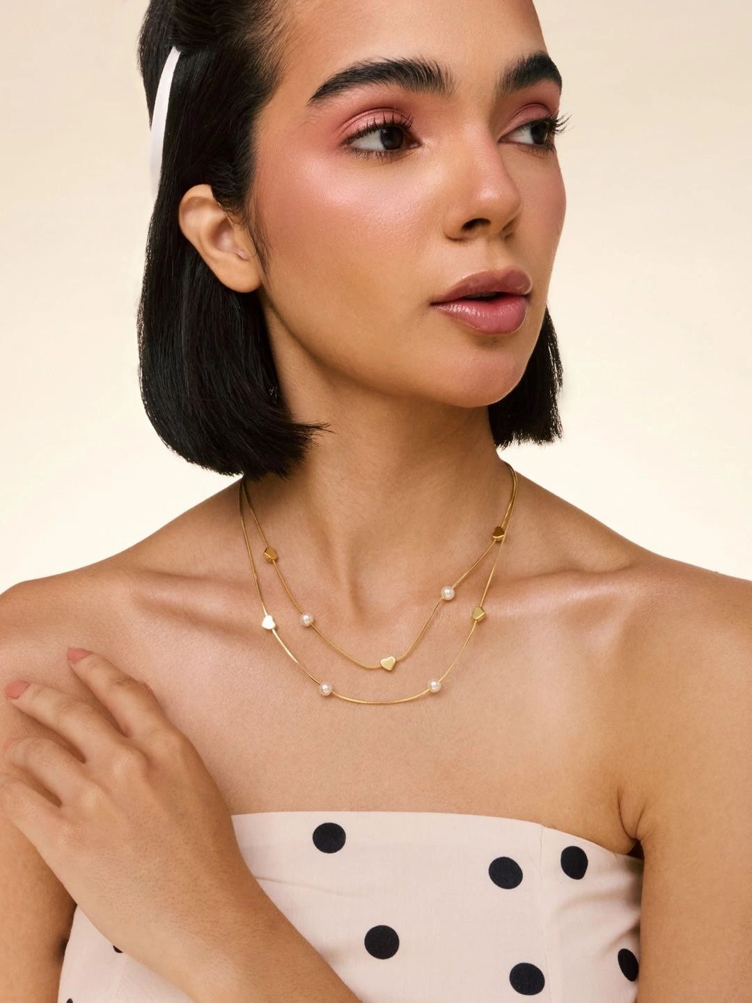 Kushal's Fashion Jewellery Copper Gold-Plated Layered Necklace-picture-31