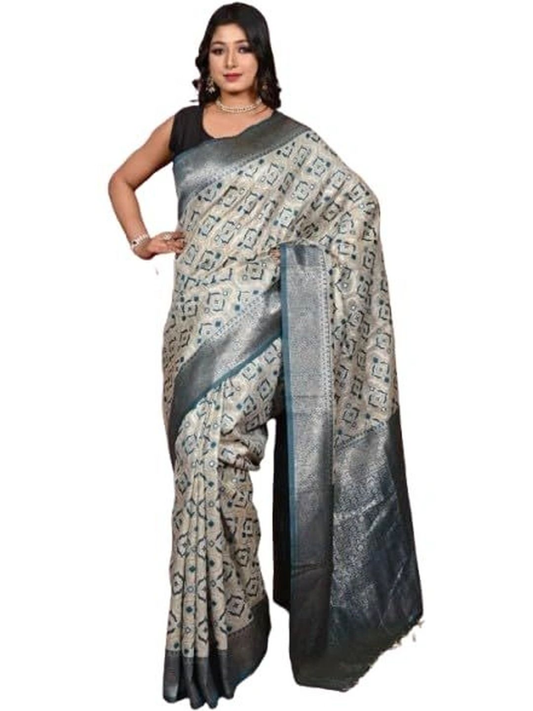 BENGAL LOOMS INDIA Woven Design Zari Pure Silk Saree-image-44