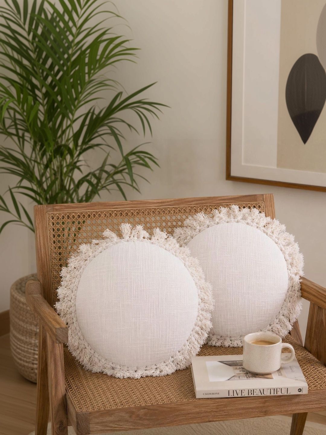 THE S LIVING Off White Set of 2 Velvet Square Cushion Covers-image-47