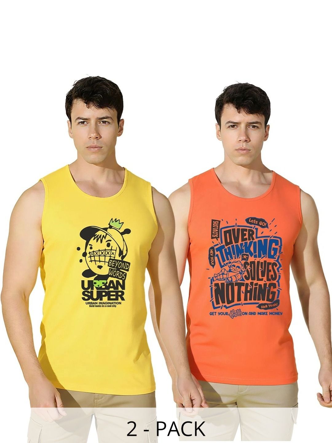 TEEFOX Pack of 2 Printed Cotton Gym Vest-picture-29