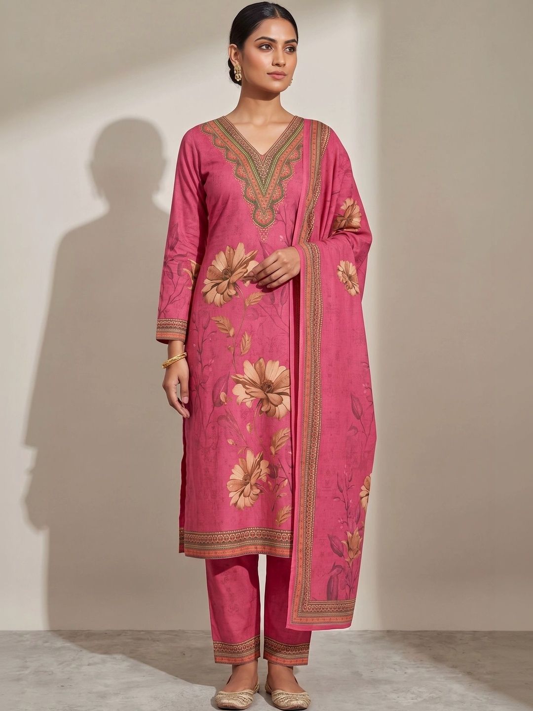 6-TEEN Women Floral Printed Regular Kurta with Palazzos & With Dupatta-picture-56