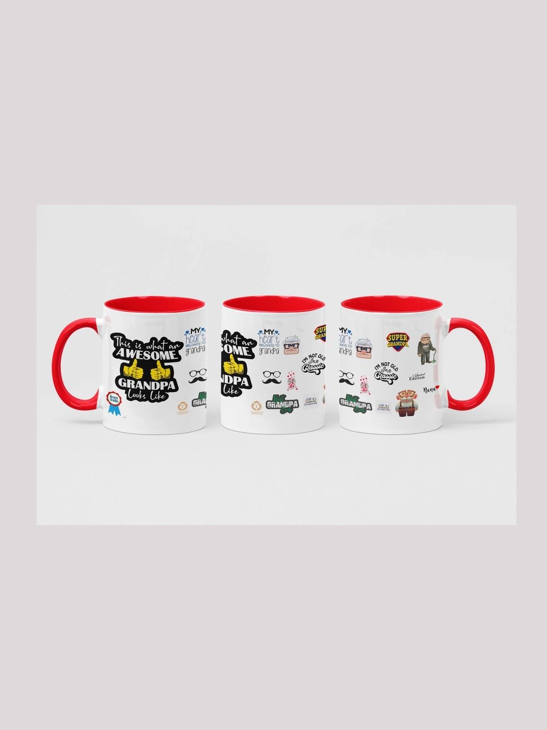 TAJNAN Red Text or Slogans Printed Ceramic Glossy Mugs Set of Cups and Mugs-picture-23