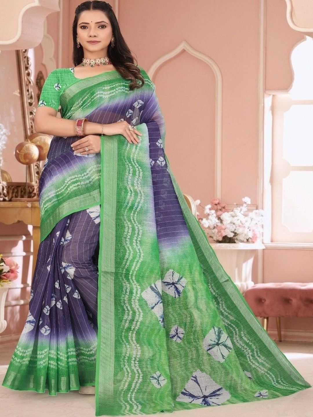 Moda Rapido Tie and Dye Silk Cotton Kanjeevaram Saree-picture-14