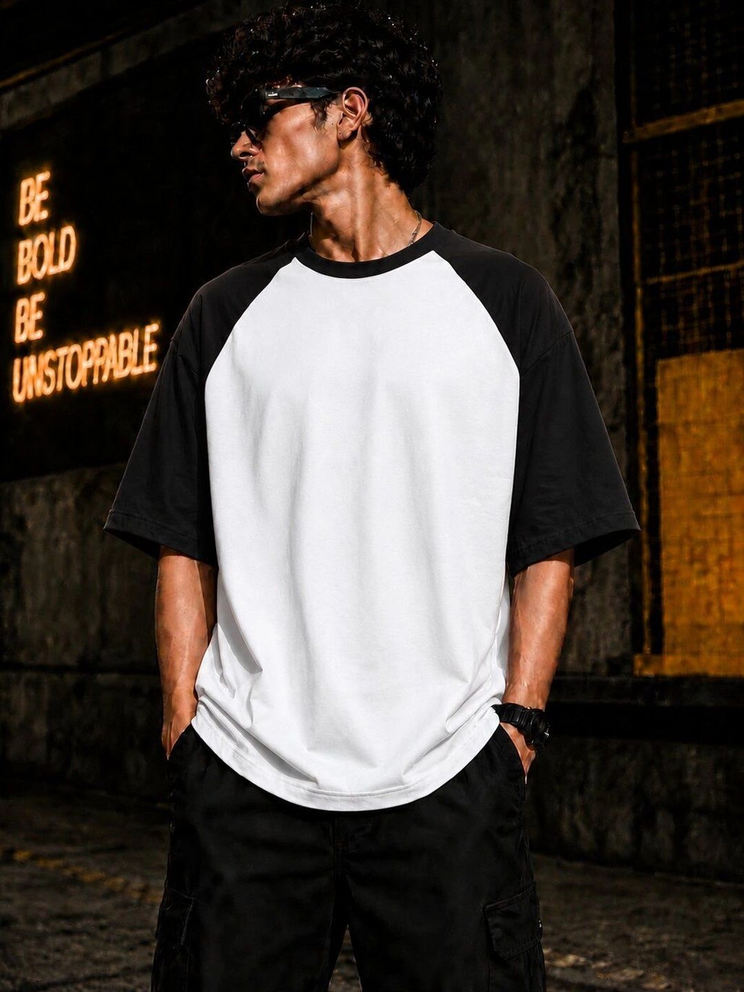 Be Crazy Men Colourblocked T-shirt-picture-16