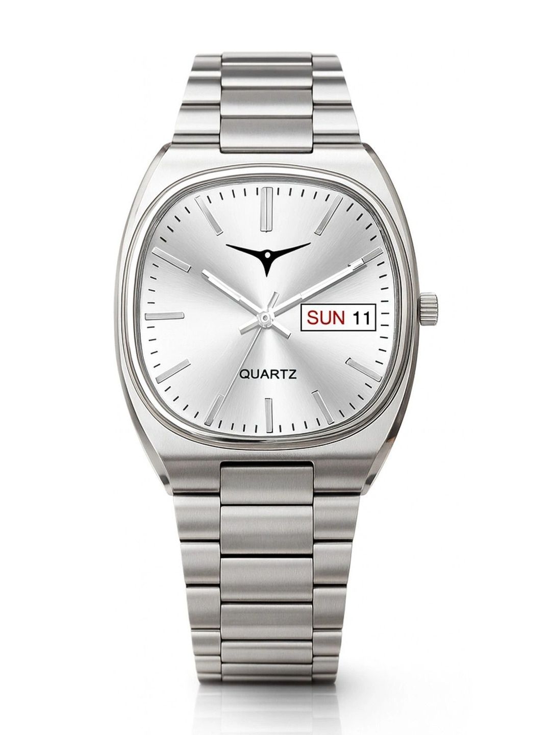 TREX Men Brass Dial & Stainless Steel Bracelet Style Straps Analogue Date Aperture Watch NSM_028_SILVER_TR-picture-23