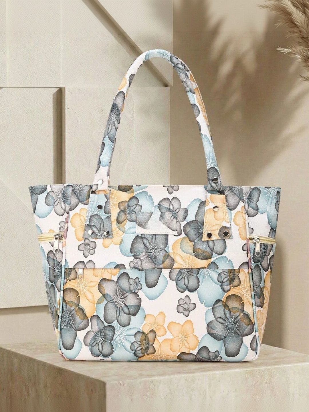TURBOMAX Floral Printed PU Tote Bag-picture-3