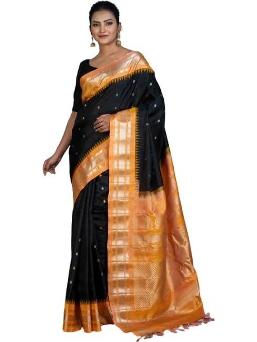 BENGAL LOOMS INDIA Woven Design Zari Pure Silk Saree-image-49