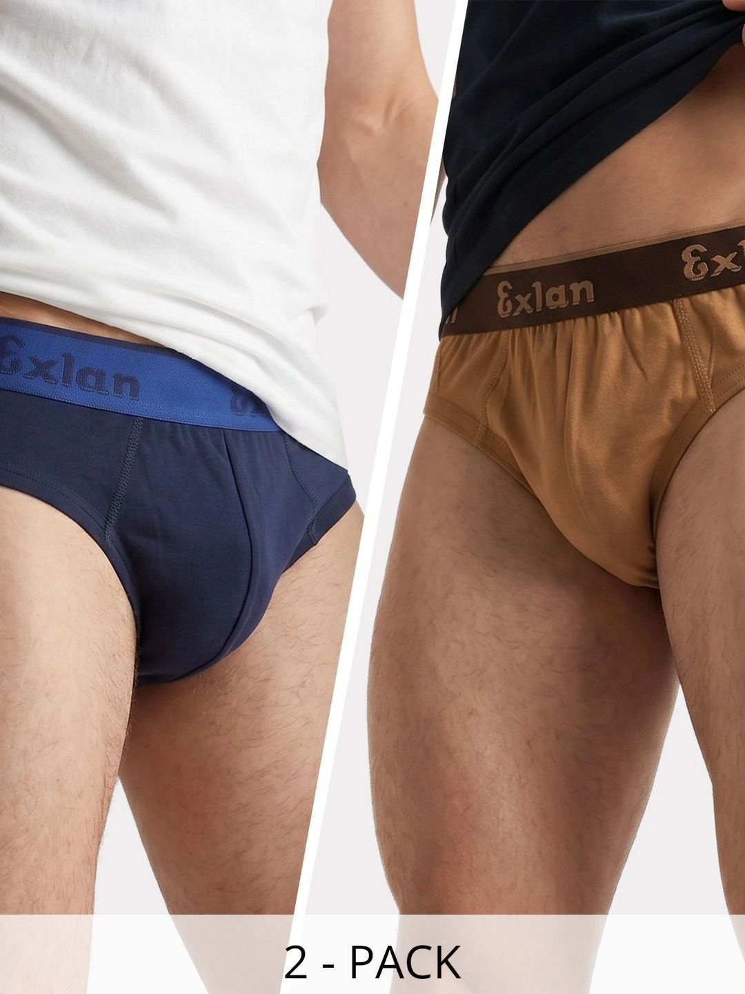 Exlan Men Pack of 2 Anti Bacterial Cotton Basic Briefs-picture-16