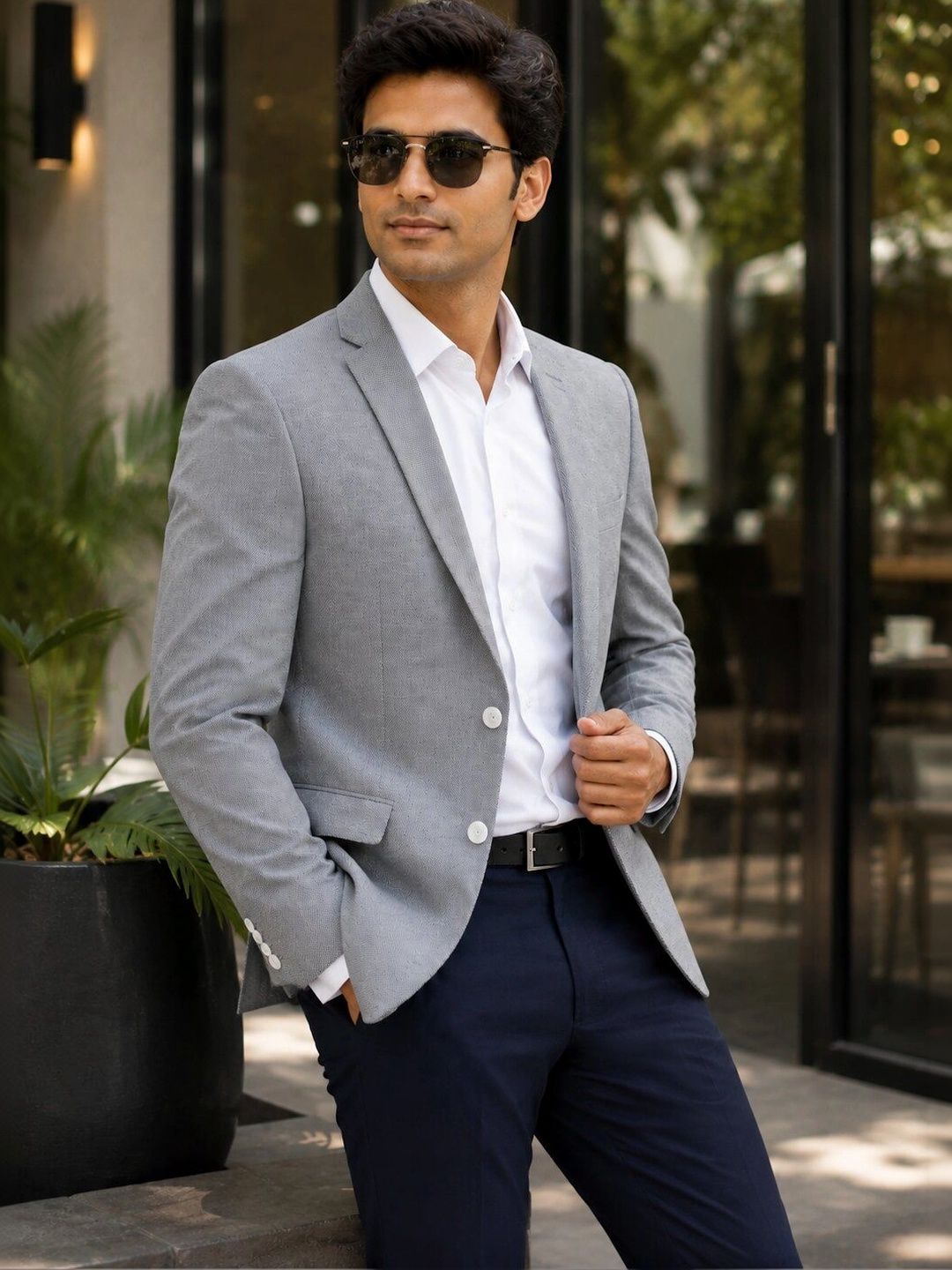 DENRO Tailored Fit Notched Lapel Single-Breasted Formal Blazer-picture-46
