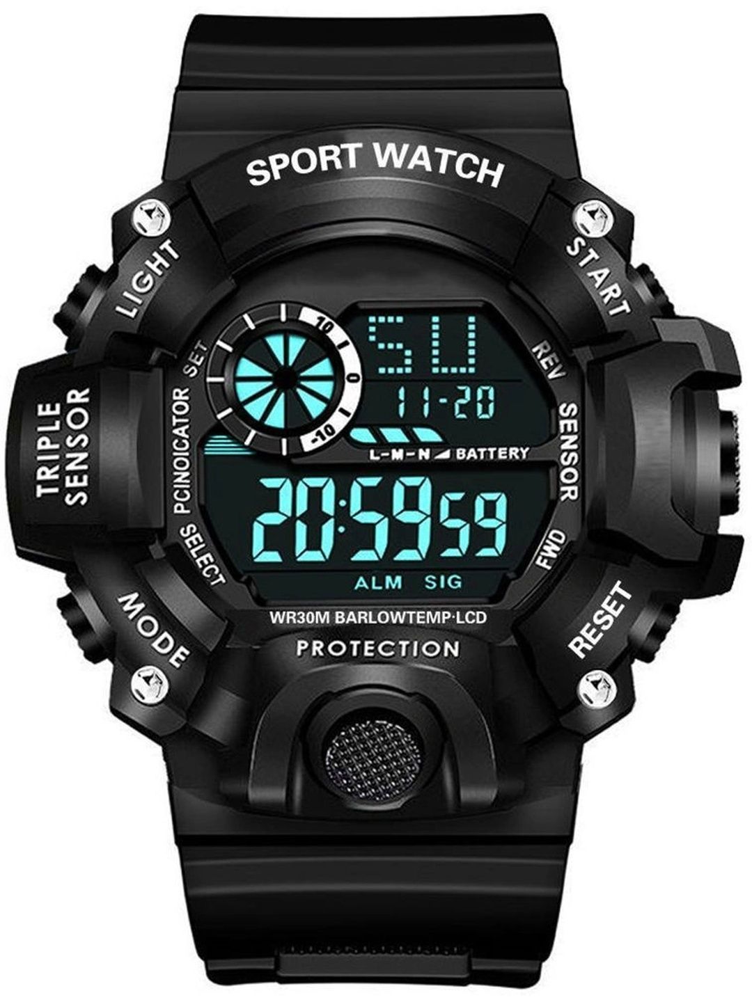 TREX Boys Brass Dial & Straps Digital LED Backlight Watch SCK__FULLBLACK+M2_-picture-36