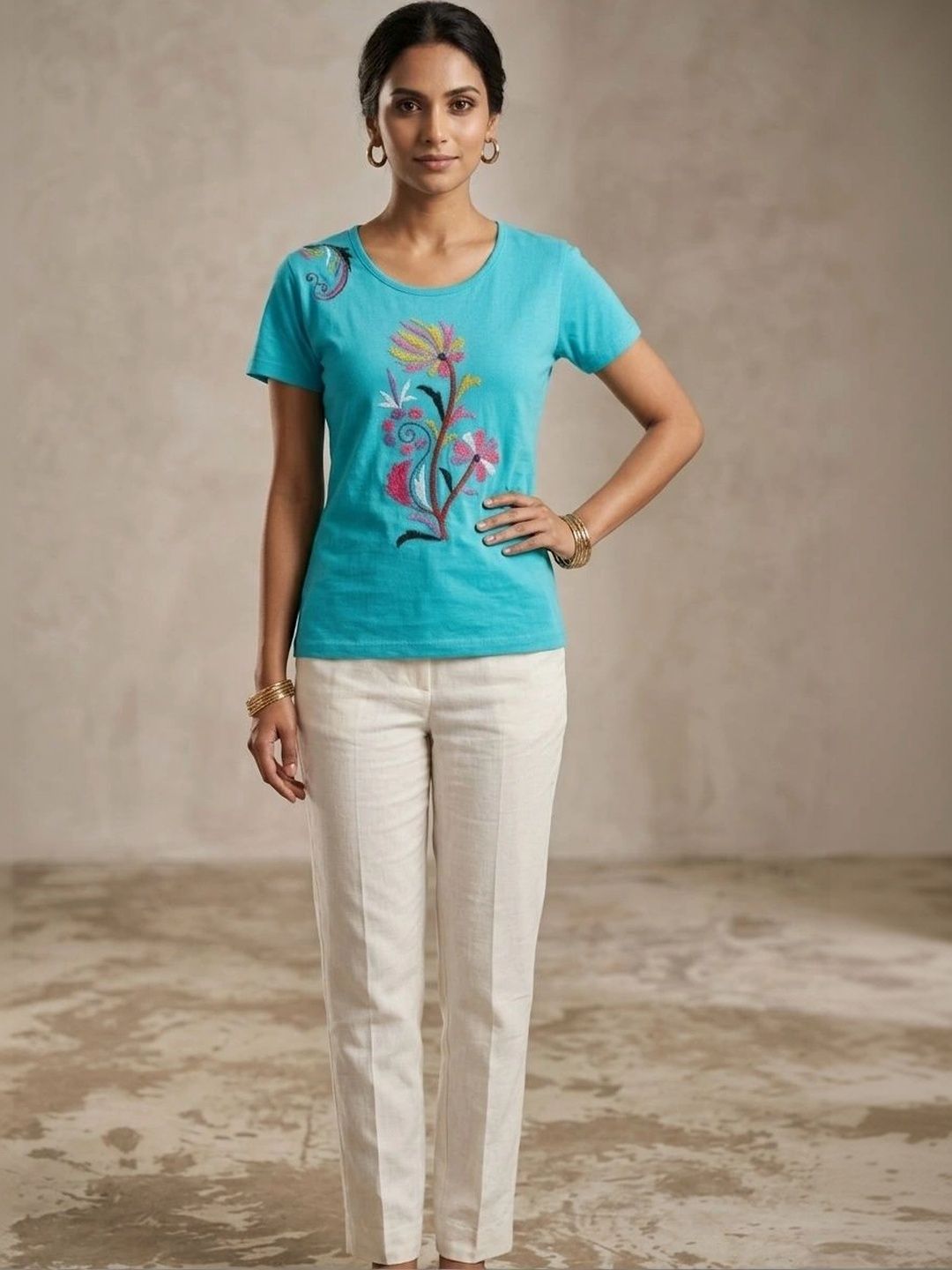 Elegantcrafts Floral Embroidered Cotton Top-picture-58
