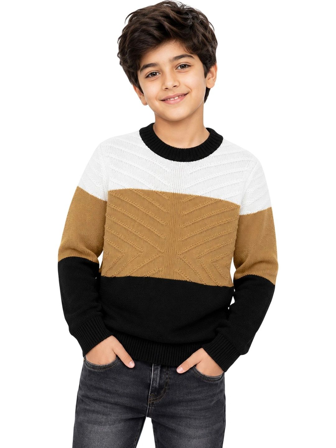 YK Boys Colourblocked Pullover-image-15