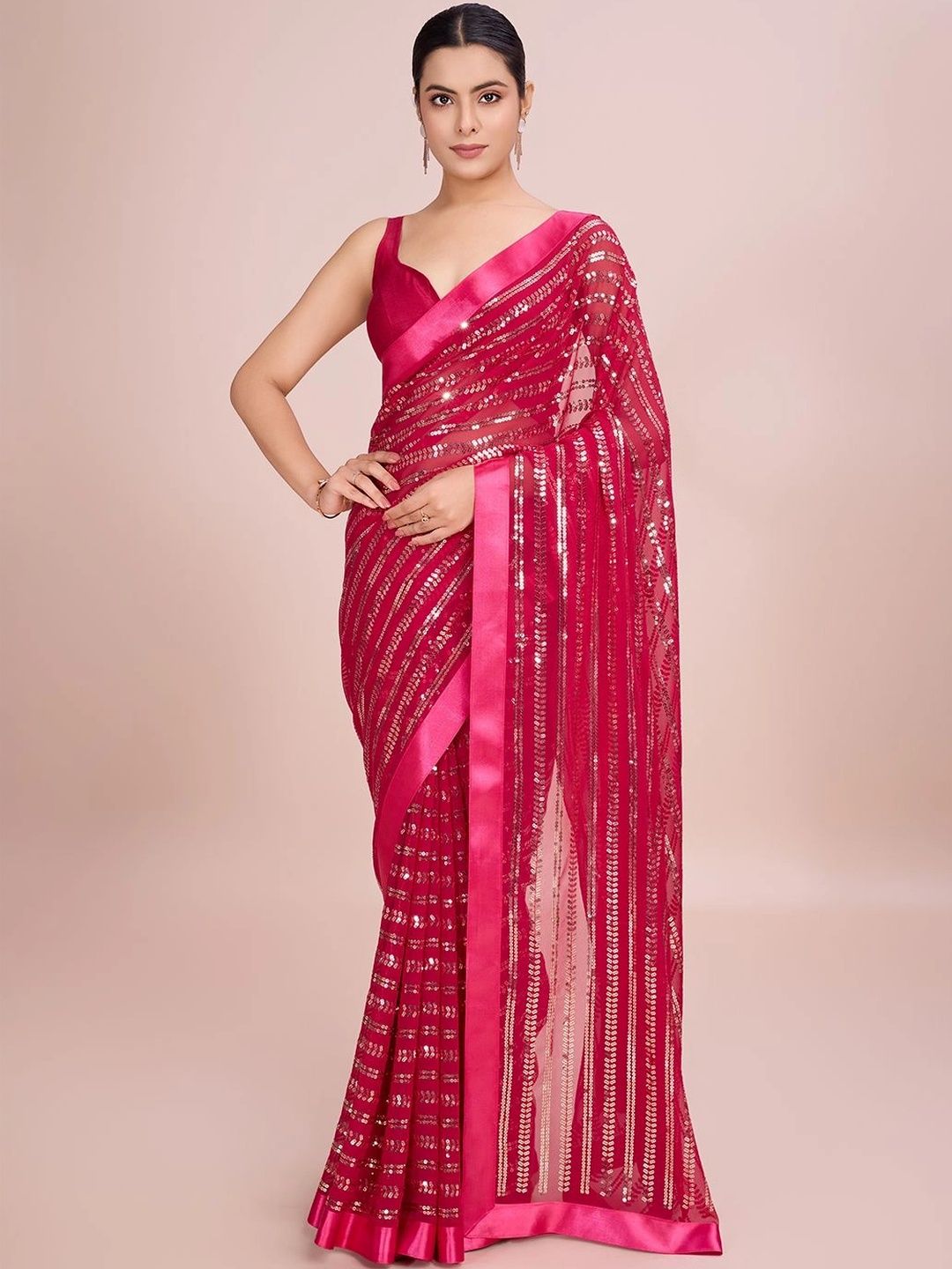 all about you Embellished Sequinned Poly Georgette Designer Saree-picture-48