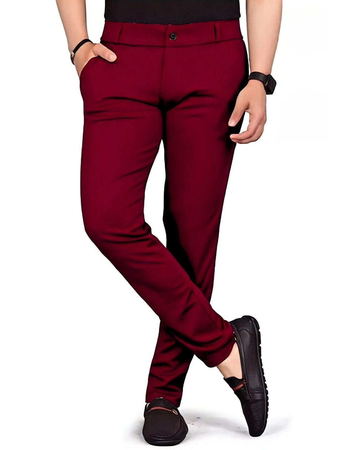 FABAURA Men Slim Fit Easy Wash Trousers-picture-6