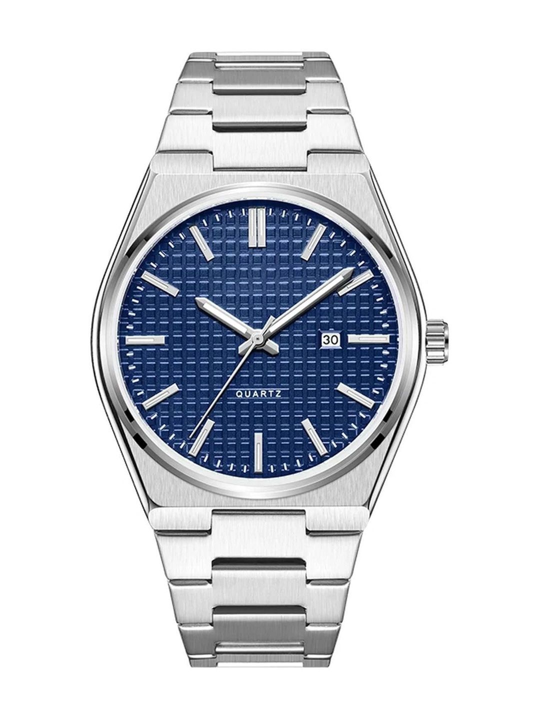 TREX Men Brass Dial & Stainless Steel Bracelet Style Straps Analogue Date Aperture Watch DANIAL_BLUE_1-picture-44