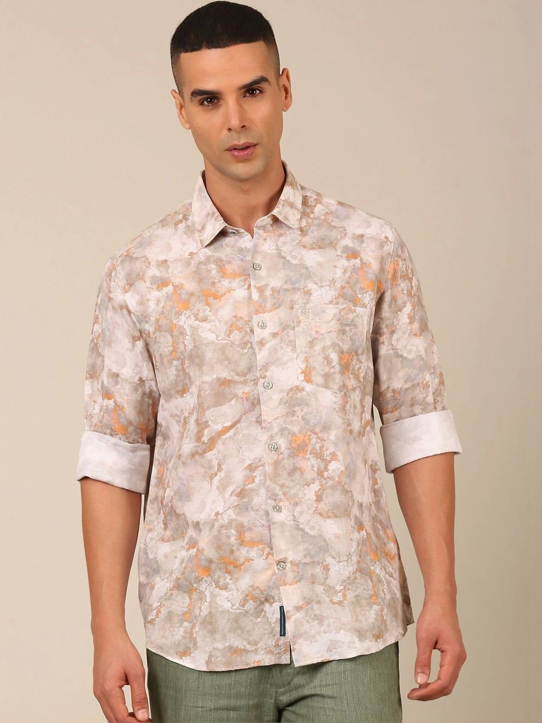Linen Club Men Contemporary Printed Casual Shirt-picture-20