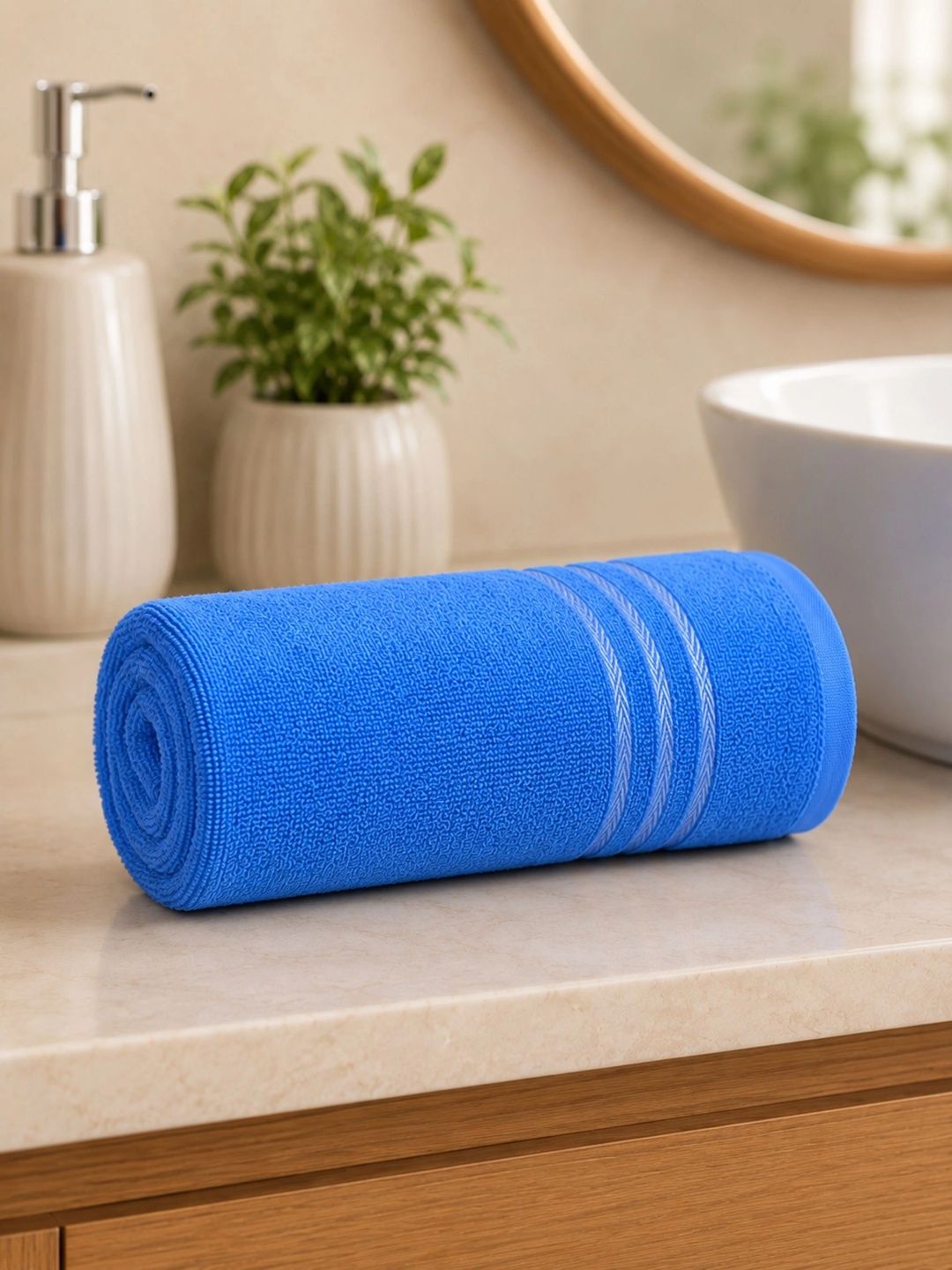 Terrycott 4Pcs Pink & Blue Pure Cotton 150-GSM Hand Towels-image-20